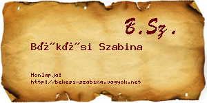 Békési Szabina névjegykártya