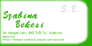 szabina bekesi business card